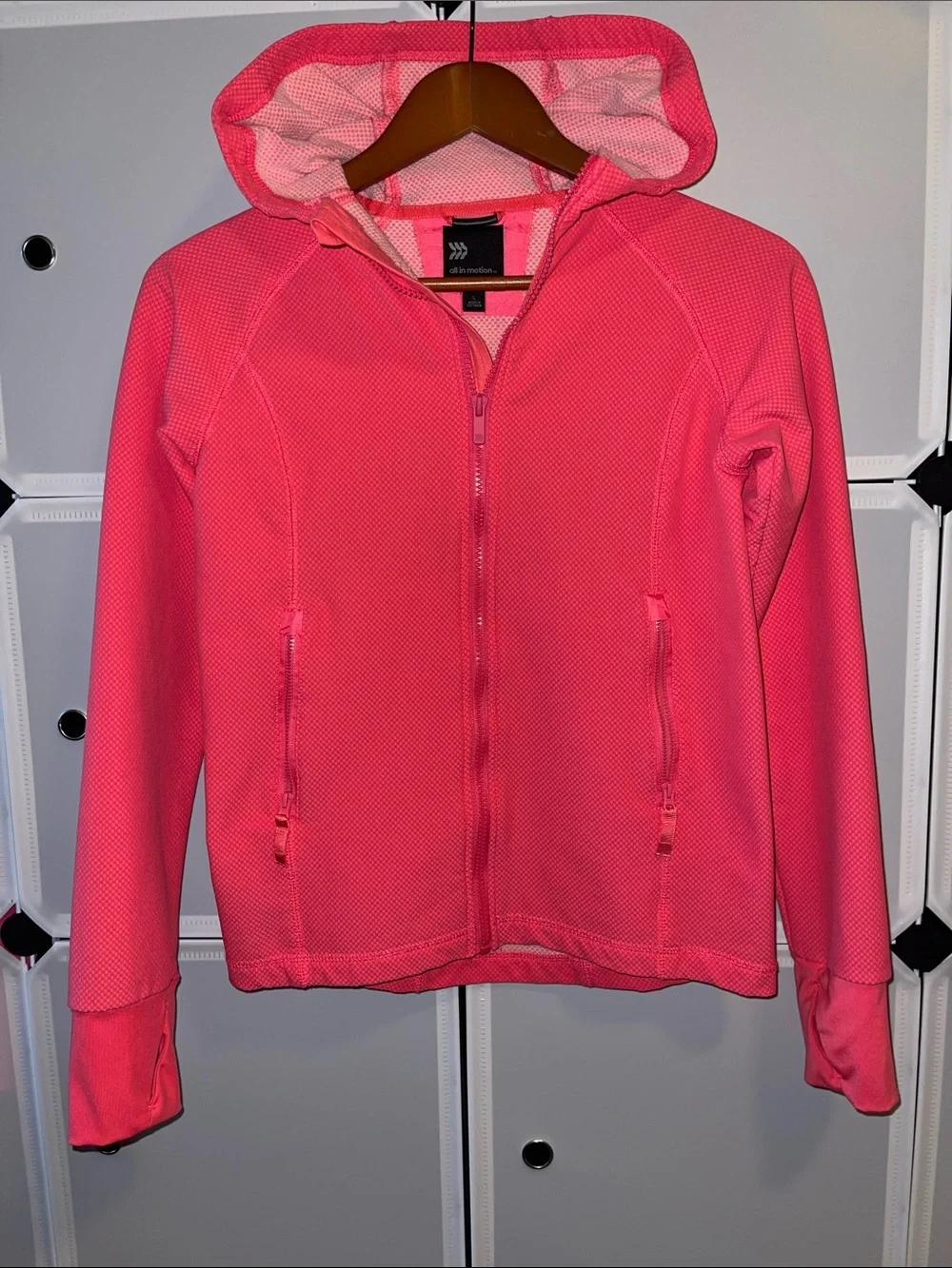 all in motion Girls' coral hooded jacket